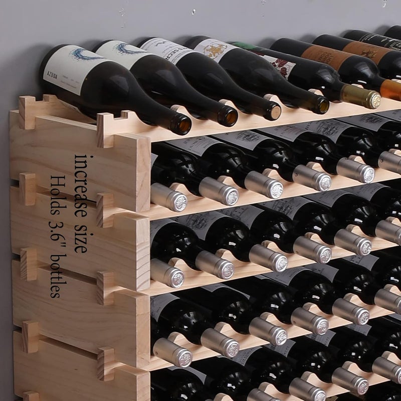 fdjamy Wine Rack Cabinet Freestanding for Floor Wooden Stackable Storage Modular countertop Wood Wine Holder (100bottle) - Image 5